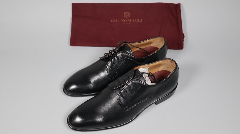 Bruno Magli Salerno Derby Dress Shoes Men's Black Leather Italy 9.5 Lace Up